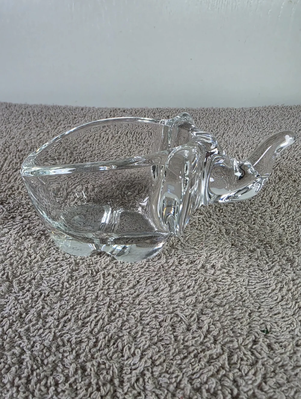 Clear Glass Elephant Decorative Dish - Or Trinket Holder